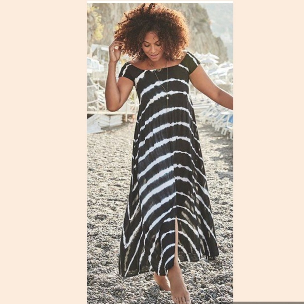 NWT HARPER TYE DYE OFF THE SHOULDER MAXI DRESS